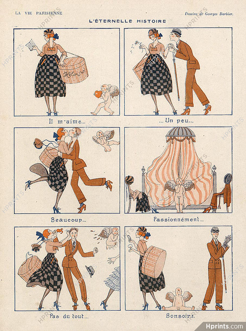 George Barbier 1918 Love Story Comic Strip