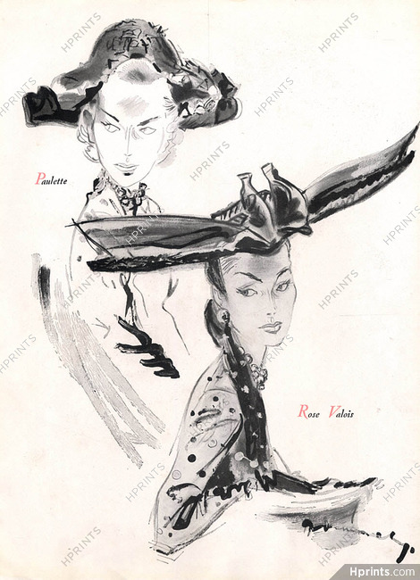 Jacques Demachy 1947 Rose Valois & Paulette