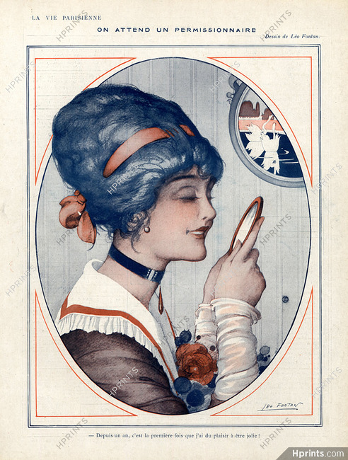 Leo Fontan 1915 Portrait, Hairstyle