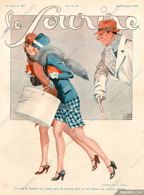 Georges Léonnec 1928 Shopping Hatbox