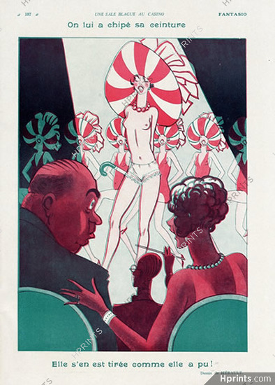Hérault 1928 ''On lui a chipé sa ceinture'' Music hall Chorus Girl