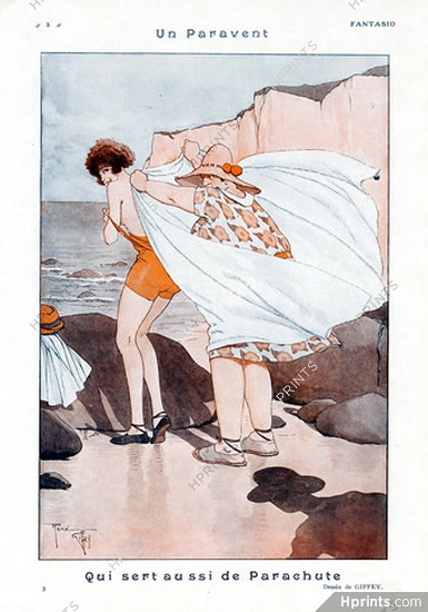 René Giffey 1926 ''Un Paravent'' Bathing Beauty, Swimmer