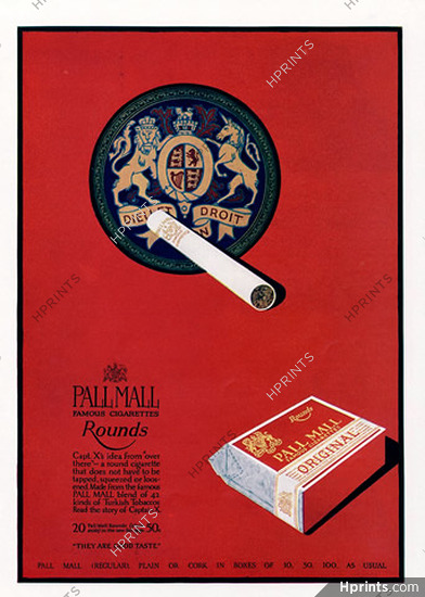 Pall Mall (Cigarettes) 1921 Rounds — Cigarettes