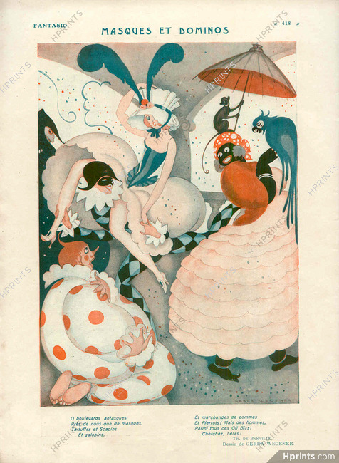 Masques et Dominos, 1923 - Gerda Wegener Costumes Masquerade Ball