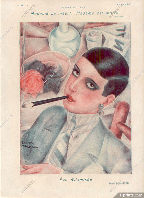 Sacha Zaliouk 1927 Flapper Cigarette Holder Portrait Lesbians