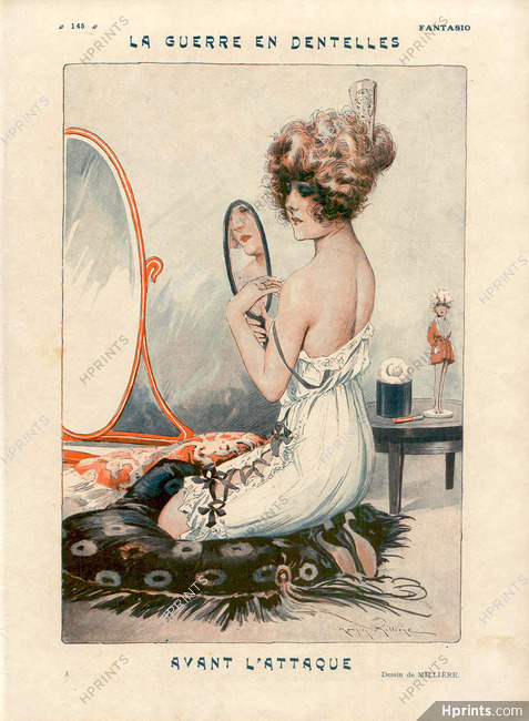 La Guerre en Dentelles, 1923 - Maurice Millière Sexy Looking Girl, Babydoll Nightie, Doll