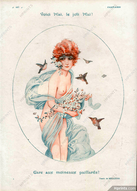 Maurice Milliere 1922 "Joli Mai" Nude Sexy