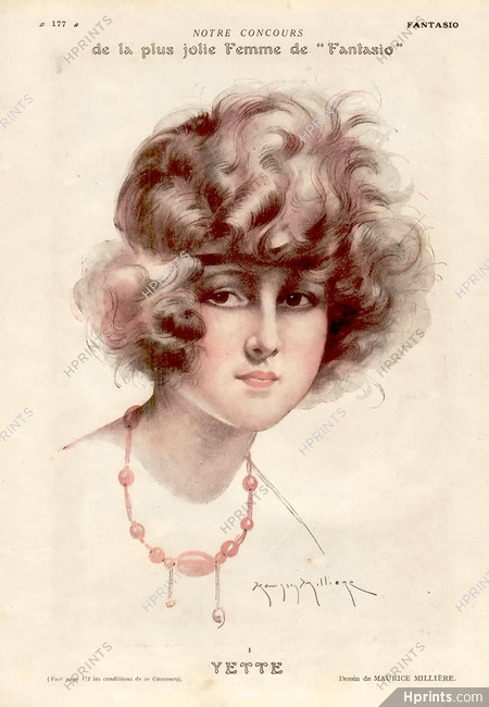 Maurice Millière 1920 "Yette" Concours fantasio, Portrait