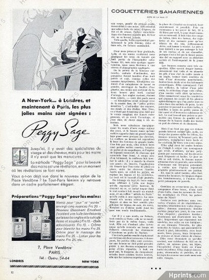 Peggy Sage (Cosmetics) 1936 Nail Polish