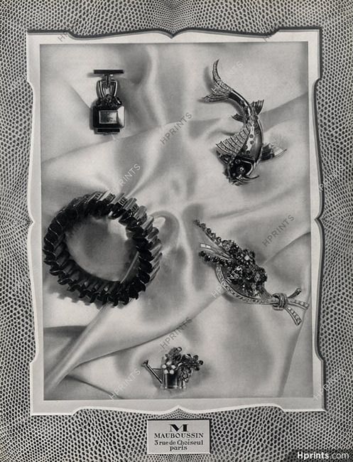 Mauboussin 1941 Broochs, Bracelet, fish Clip