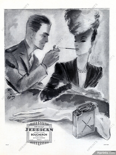 Boucheron (Lighters) 1945 Jerrican Lighter, Cigarette Holder