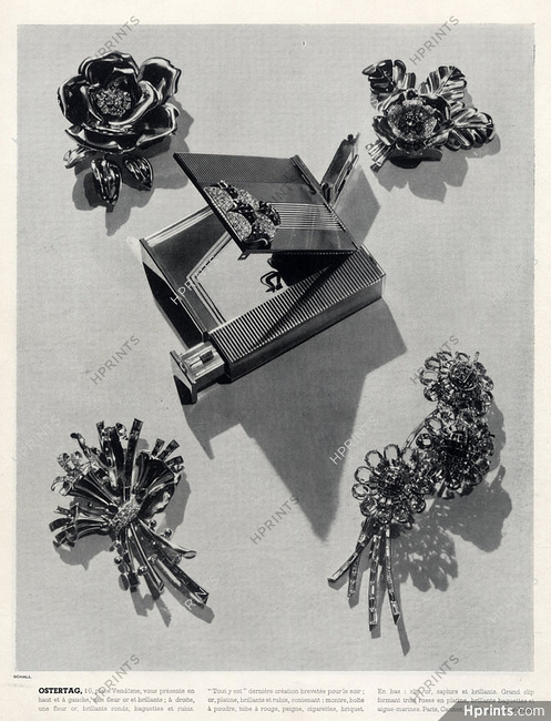 Ostertag 1938 Broochs Art Deco, Compact Powder