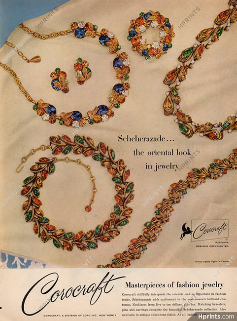 Corocraft 1956 Oriental Look in Fashion Jewelry