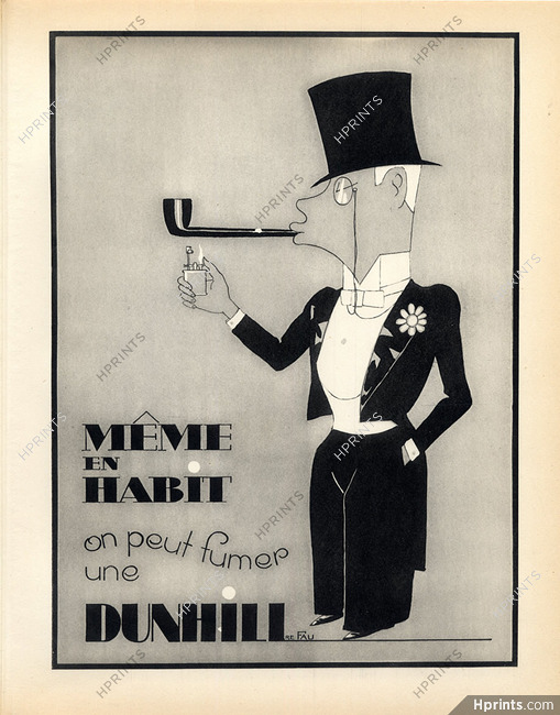 Alfred Dunhill 1928 Lighter, Pierre Fau, Lithograph PAN P.Poiret