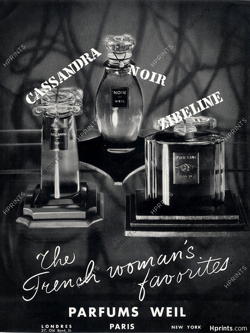 Weil (Perfumes) 1939 Cassandra Noir Zibeline