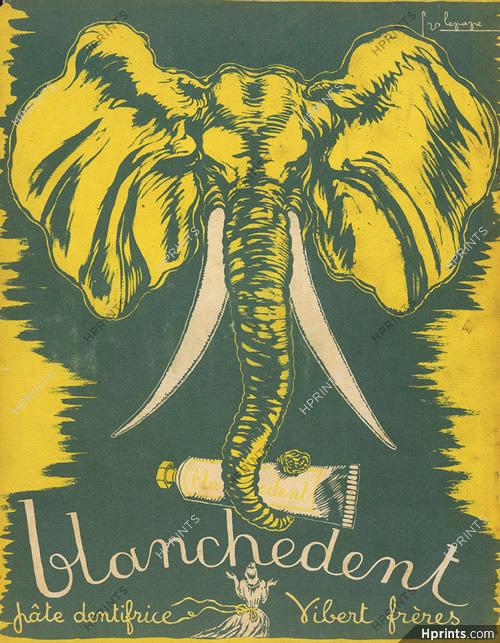 Blanchedent Vilbert Frères 1941 "Elephant" Georges Lepape