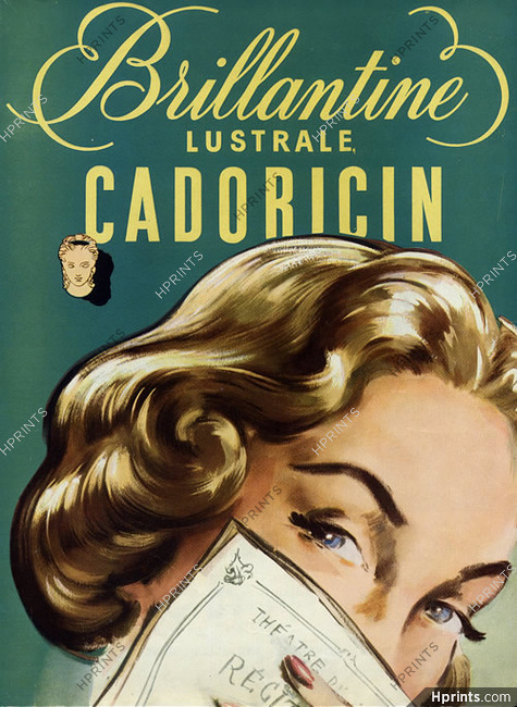 Cadoricin (Cosmetics) 1951 Brillantine Hairstyle