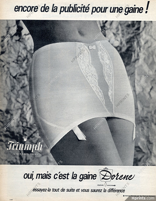Triumph (Lingerie) 1967 Modèle Dorene Girdle — Advertisement