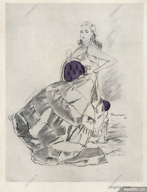 Jacques Heim 1946 Evening Dress