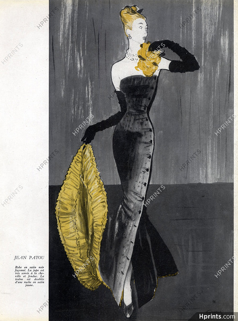Jean Patou 1946 Gruau Evening Gown