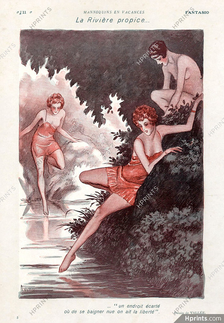 Armand Vallée 1927 Models on holidays, Bathing Beauty, Nude