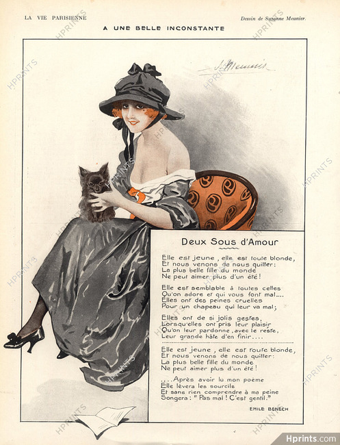 Suzanne Meunier 1918 ''Une belle inconstante'' Emile Benech Poem