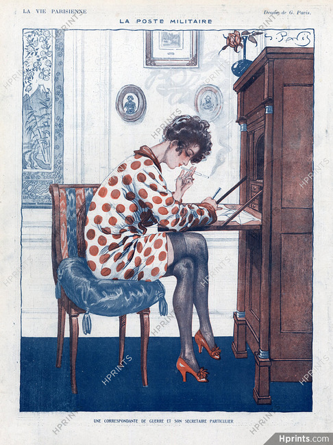 Georges Pavis 1918 la poste militaire, Sexy Looking Girl