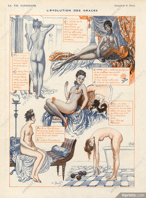 Georges Pavis 1919 ''L'évolution des graces'' Nude