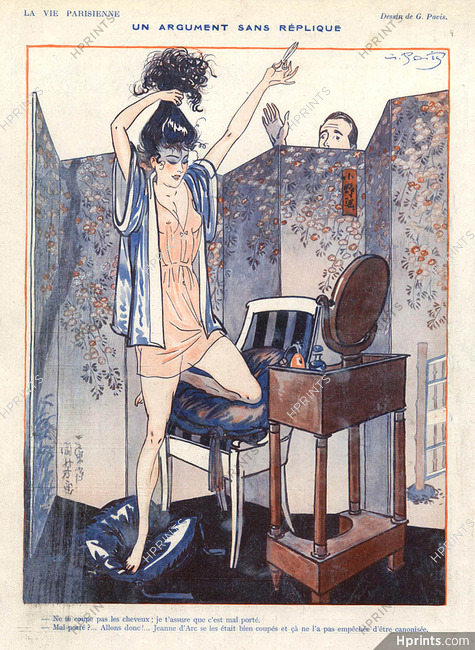 Georges Pavis 1919 Hairdresser, Sexy Girl, Japanese
