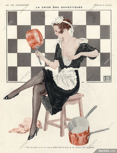 Georges Léonnec 1922 Topless Maid