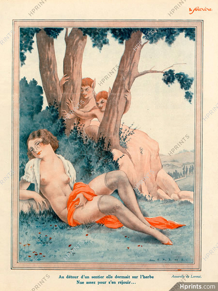 Fabius Lorenzi 1932 Sexy Looking Girl Nude, Faun