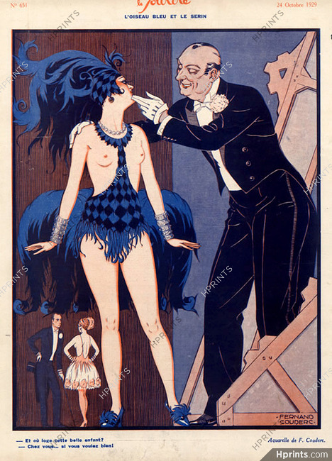 Fernand Couderc 1929 Music-Hall, Chorus Girl Topless