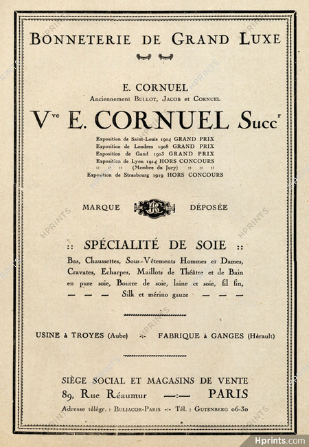 Cornuel (Lingerie) 1921