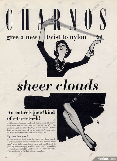 Charnos (Stockings) 1957 René Gruau