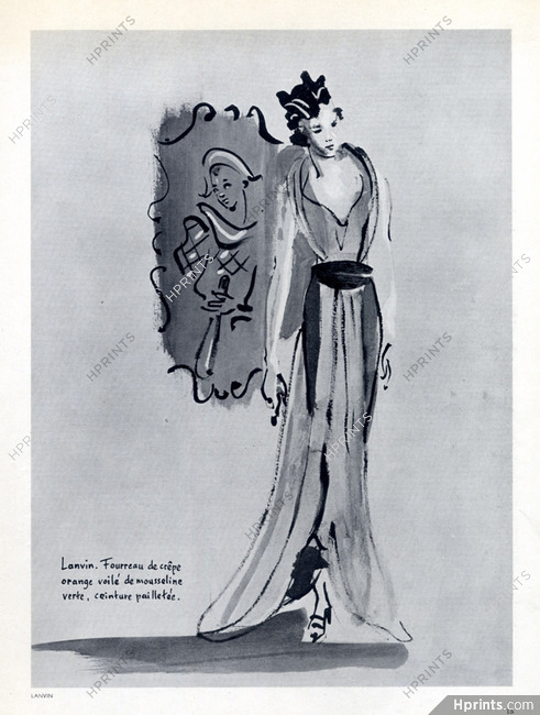 Jeanne Lanvin 1936 Evening Gown, Christian Berard