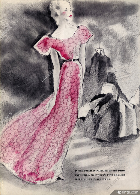 Molyneux 1937 Evening Gown, Mariette Lydis