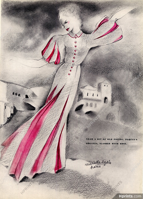 Paquin 1937 Evening Gown, Mariette Lydis