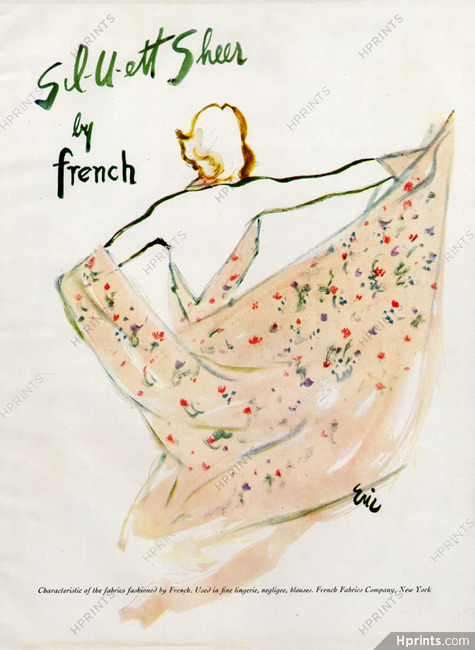 French Fabrics Company 1947 Eric, Fashion Illustration