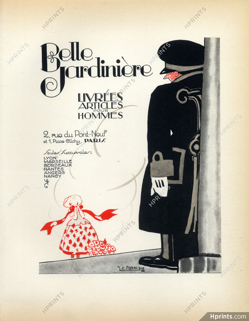 Belle Jardinière 1928 Lithograph PAN Paul Poiret, Bellaigue, Bellhop