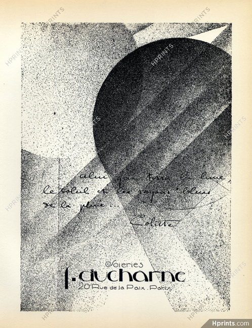Ducharne (Textile) 1928 Colette Autograph