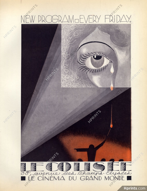 Le Colisée (Cinema) 1928 Lucien Boucher Lithograph PAN P.Poiret Surrealism