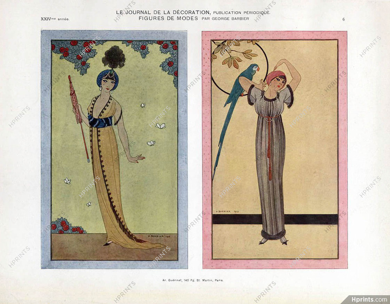 George Barbier 1912 Fashion Illustration Art Deco Style