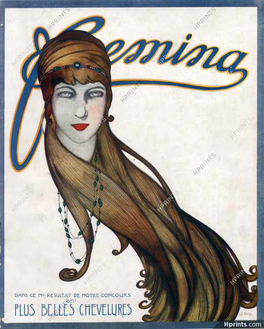 Gosé 1913 "Les Plus Belles Chevelures" Femina cover, Hairstyle