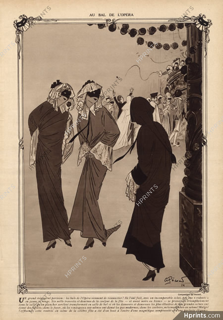 André Pécoud 1914 "Au Bal de l'Opéra" Masquerade Ball