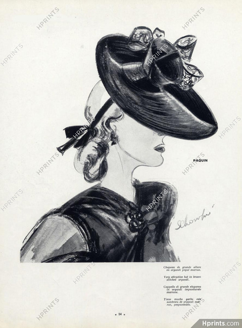 Paquin 1940 Hat, Schompré