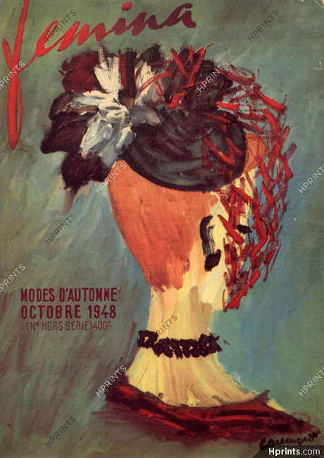 Jean-Baptiste Caumont 1948 Femina Cover, Millinery
