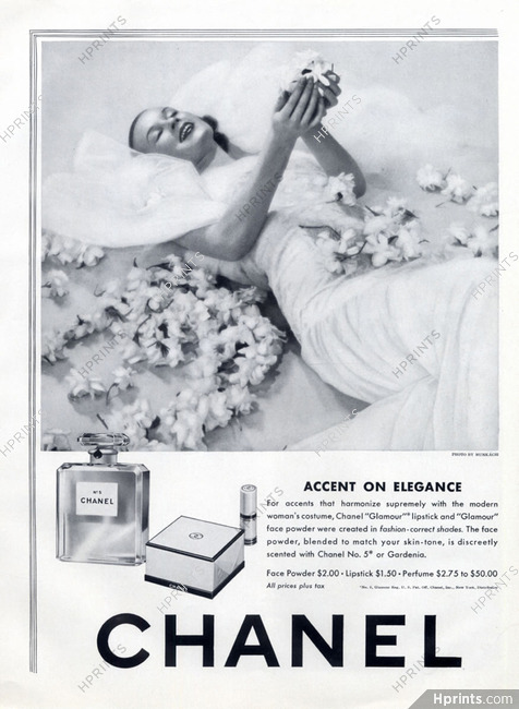 Chanel (Cosmetics) 1942 Numéro 5, Glamour Lipstick, Face Powder, Photo Munkacsi