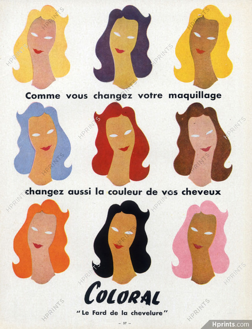 Coloral (Hair Care) 1957 Dyes for hair, Hairstyle
