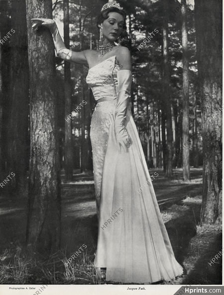 Jacques Fath 1949 Evening Gown, André Ostier