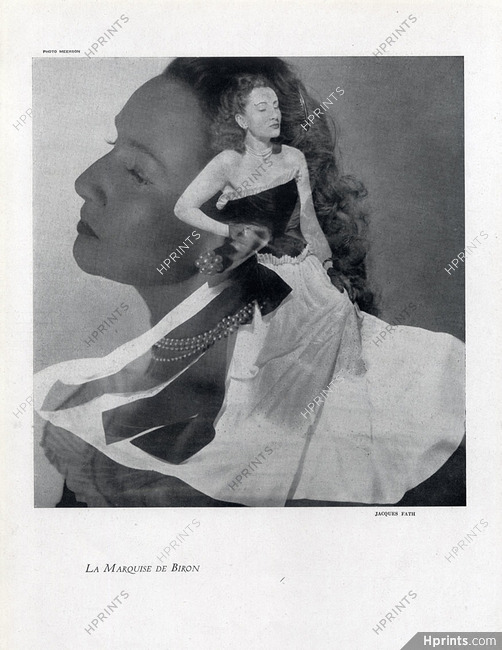 Jacques Fath 1947 Marquise de Biron, Harry Meerson